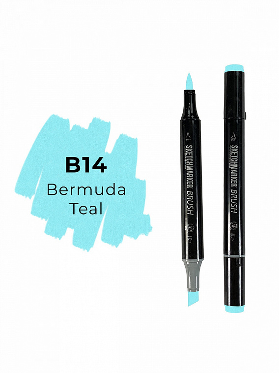 Маркер двухсторонний на спиртовой основе Sketchmarker Brush Цвет Бермудская бирюза 606x758