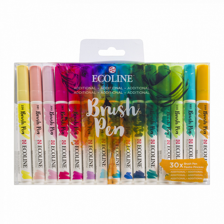 Набор маркеров Talens "Ecoline" 30 шт дополнительные цвета, в пластиковой упаковке