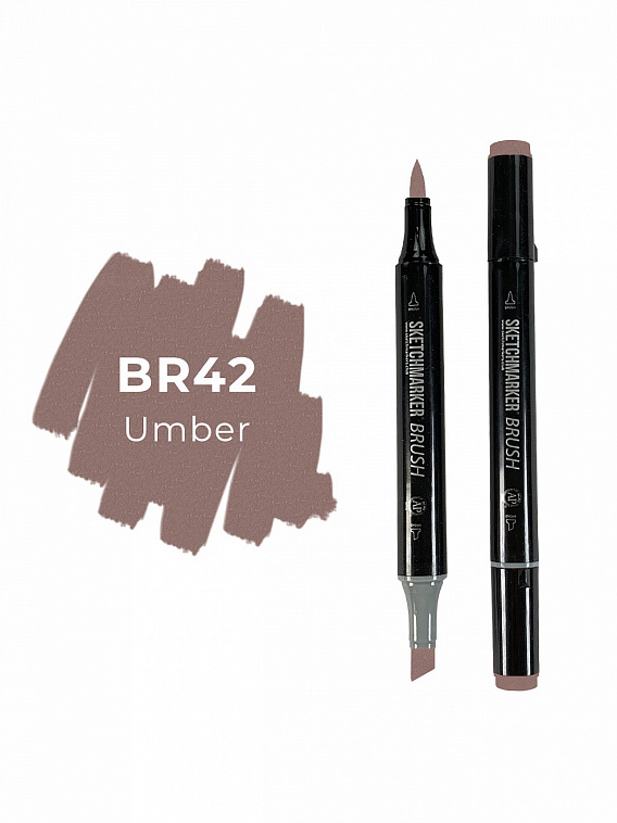Маркер двухсторонний на спиртовой основе Sketchmarker Brush Цвет Умбра 606x758
