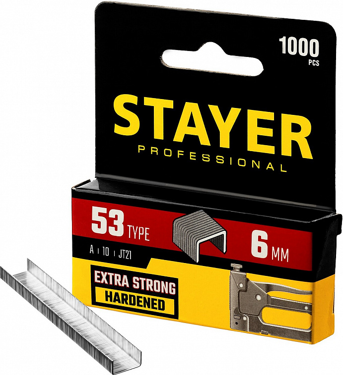 Скобы Stayer узкие тип 53 6 мм 1000 шт