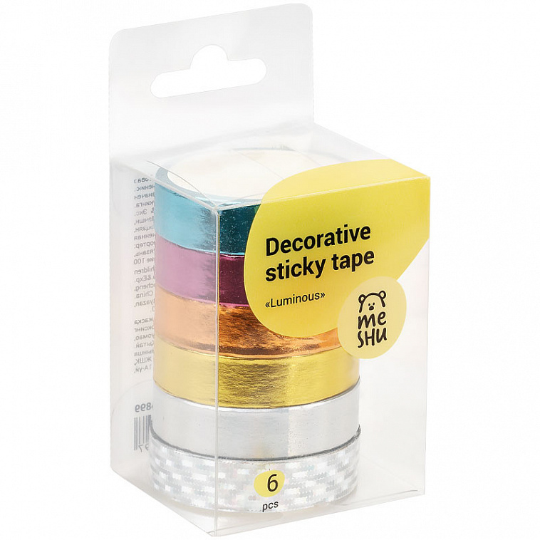 Набор клейких декоративных лент MESHU "Luminous", 6шт 606x758