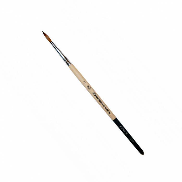 Кисть колонок №5 круглая Живописные кисти "1056" короткая ручка с черным кончиком 606x758