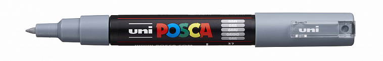 Маркер UNI "POSCA" PC-1M, 0,7 мм, наконечник пулевидный, цвет серый 606x758
