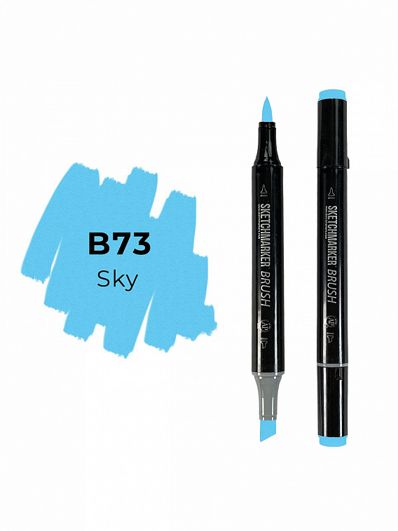 Маркер двухсторонний на спиртовой основе Sketchmarker Brush Цвет Небесный 606x758