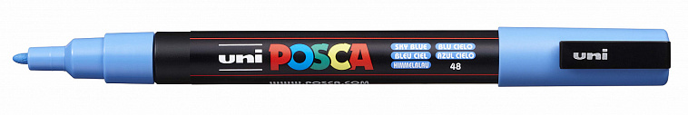Маркер UNI "POSCA" PC-3M, 0,9-1,3 мм, наконечник пулевидный, №48 цвет голубое небо 606x758