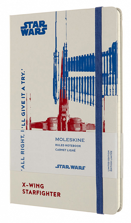 Блокнот в линейку Moleskine "Le Star Wars" Large 13х21 см 192 стр., обложка твердая белая