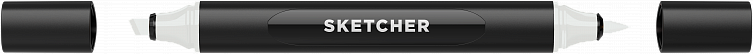 Маркер для скетчинга Molotow "Sketcher" GG485 c кистью и скошенным пером green grey 1 606x758