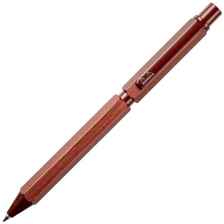 Ручка мультисистемная Rhodia, 3в1 (черный+красный+кар 0,5), корпус Коричневый 606x758
