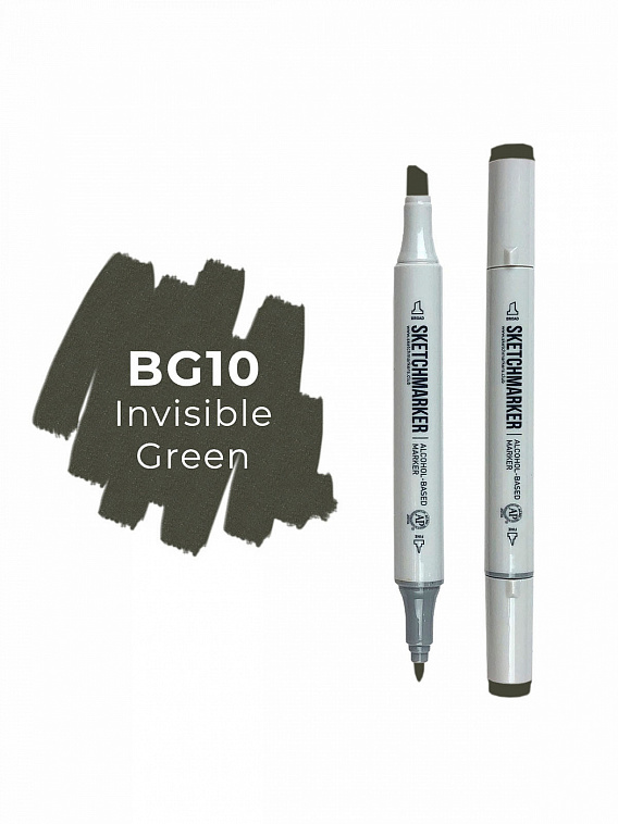Маркер двухсторонний на спиртовой основе Sketchmarker Цвет Невидимый зеленый 606x758