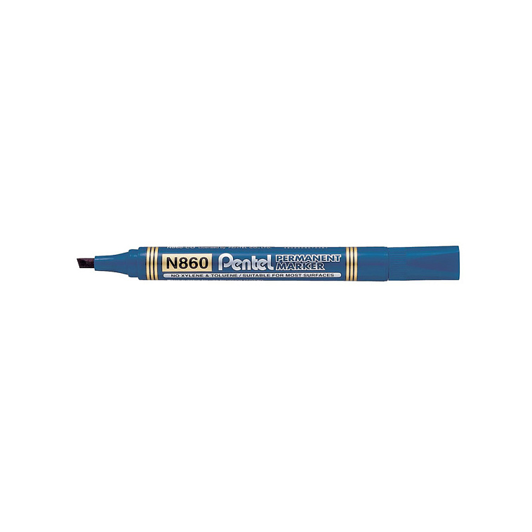 Маркер перманентный Pentel 1,8 - 4,5 мм, перо скошенное, синий 606x758