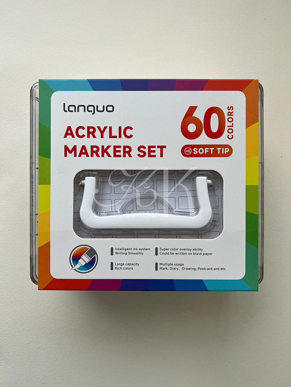 Набор маркеров акриловые Languo, 60 цветов 606x758