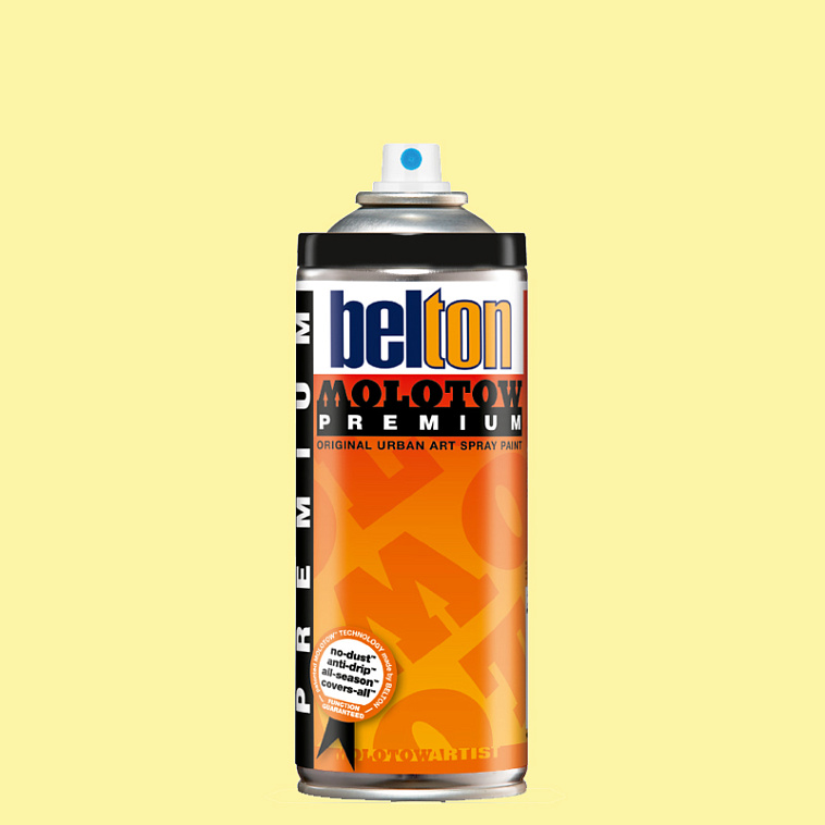 Аэрозольная краска Molotow Premium "belton" 400 мл #001 jasmin yellow 606x758