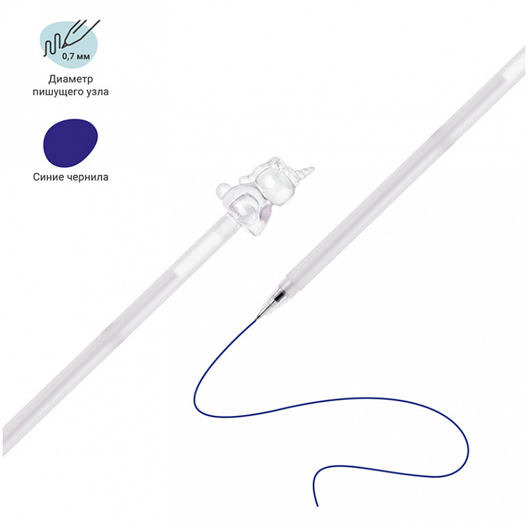 Ручка шариковая MESHU "Unicorn" синяя, 0,7 мм, перламутр, софт-тач, ассорти