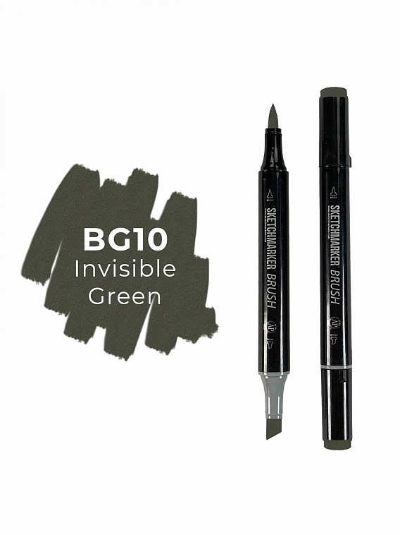 Маркер двухсторонний на спиртовой основе Sketchmarker Brush Цвет Невидимый зеленый 606x758