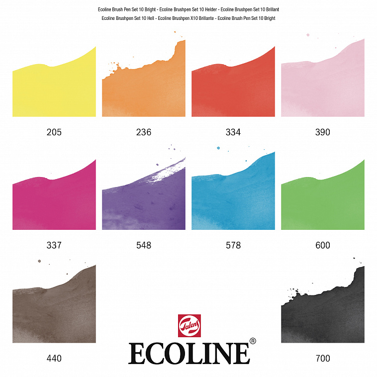 Набор маркеров Talens "Ecoline" 10 шт яркие цвета, в пластиковой упаковке