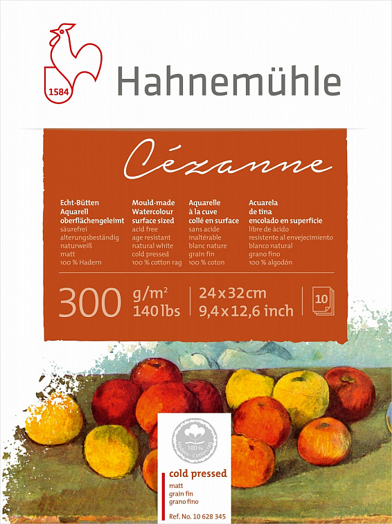 Альбом-склейка для акварели Hahnemuhle "Cezanne" 24х32 см 10 л 300 г хлопок 100% среднее зерно