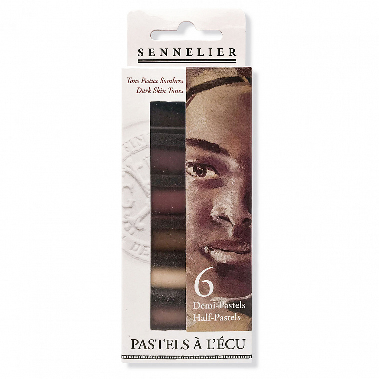 Набор сухой пастели Sennelier "A LECU" 6 цв 1/2, Темные оттенки кожи, в картонной коробке