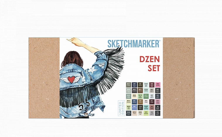 Набор маркеров Sketchmarker Dzen set 36 шт + альбом и набор линеров
