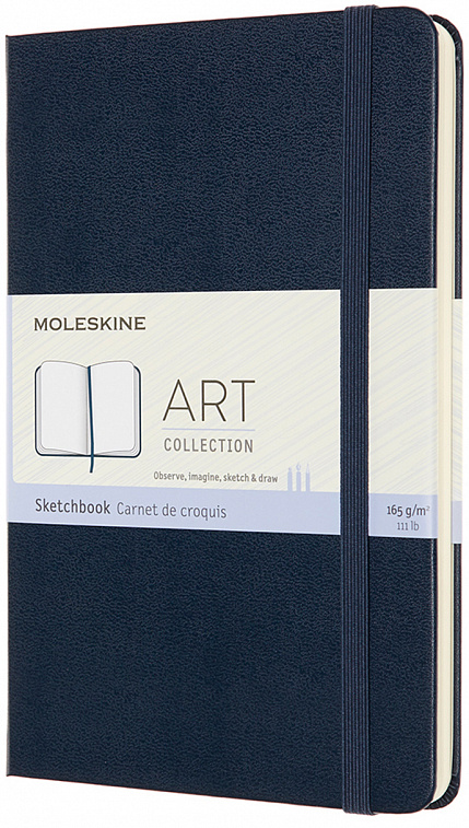 Блокнот для рисования Moleskine "art sketchbook" Medium 115x180 мм 88 стр, тверд обложка синий