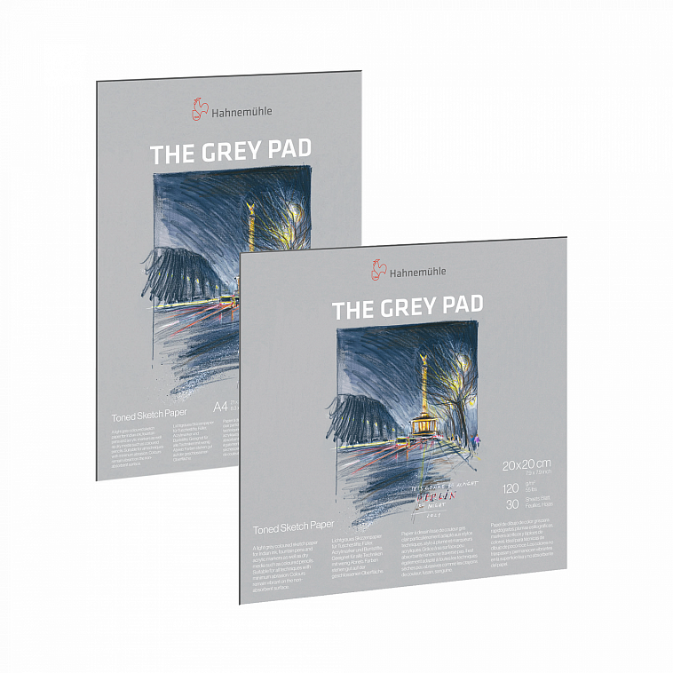 Альбом-склейка для набросков Hahnemühle "The Grey Pad" 30 л 120 г, светло-серый