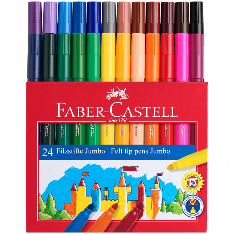 Набор фломастеров Faber-castell "Jumbo" 24 шт в картонной коробке 