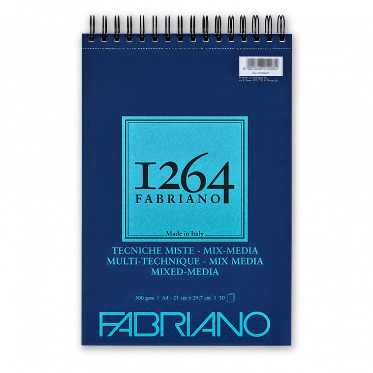 Альбом для смешанных техник на спирали Fabriano "1264 MIX MEDIA" 21х29,7 см 30 л 300 г