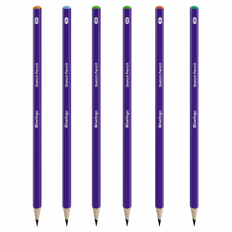 Набор карандашей чернографитных Berlingo "Sketch Pencil" 6 шт., 2H-2B, заточен., картон. упаковка, е 606x758