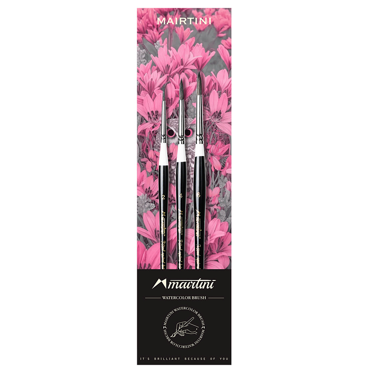 Набор кистей Martini "Mixed Squirrel" 3 шт, C（2, 4, 6,) белка-микс 606x758