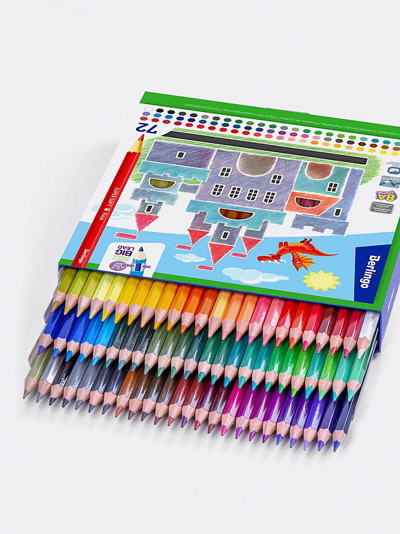 Набор карандашей цветных Berlingo "SuperSoft. Замки" 72 цв, картон, европодвес