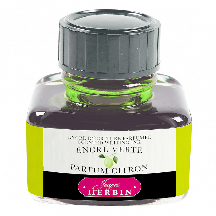 Чернила ароматизированные в банке Herbin, 30 мл, Зеленый, Лимон 606x758