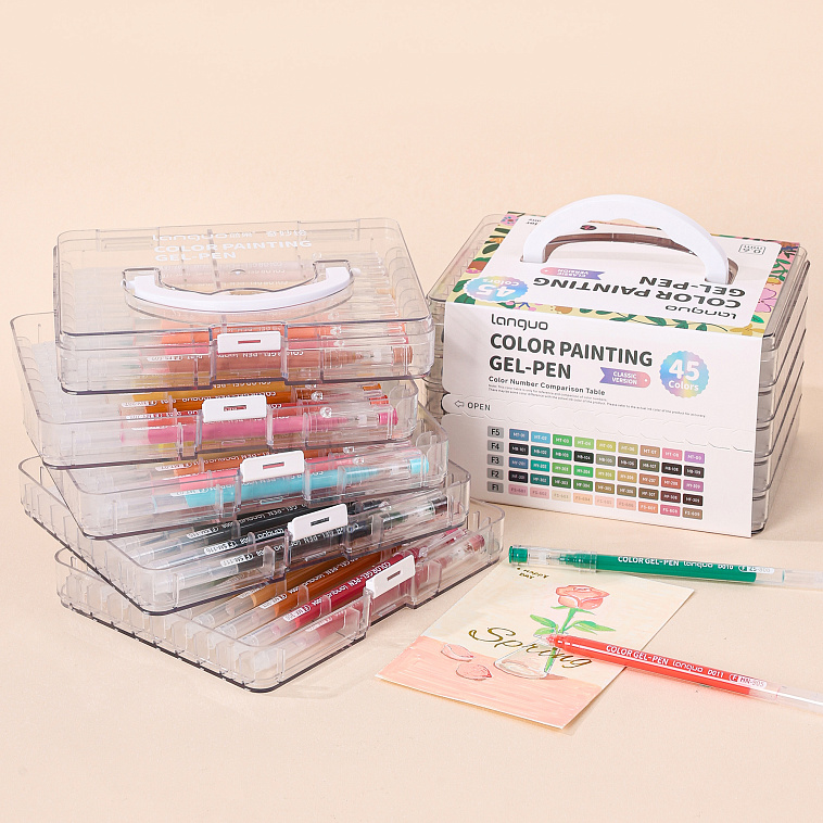 Набор ручек гелевых Languo, 0,6 мм, 45 цветов 606x758