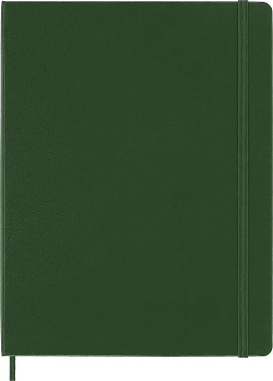 Записная книжка в клетку Moleskine "Classic" XLarge 19х25 см 192 стр, твердая обложка зеленая 606x758
