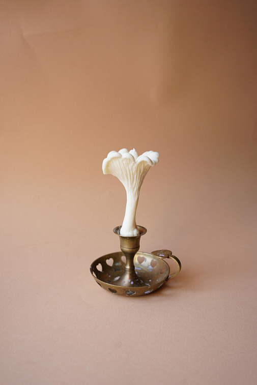 Свеча "Гриб Лисичка" белого цвета 606x758