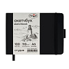 Скетчбук Гамма "Студия" 14,8х10,5 см 100 л 110 г, черный, твердая обложка, на резинке, слоновая кость 1